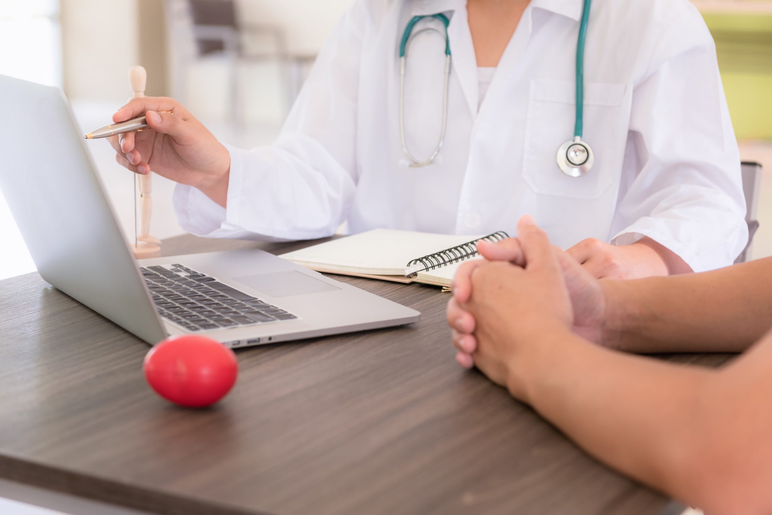 Lean Yellow Belt Closeup portrait of female doctor is examining physical symptom of senior patient Closeup portrait of female doctor is examining physical symptom of senior patient in examination room., Healthcare and occupational concept.